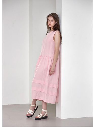 Linen Shirring Dress_Pink - Recur,ecur - Modalova