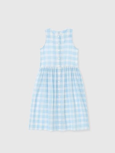 SHEER TARTAN DRESS_SKY BLUE - NIEEH - Modalova