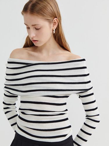 Off shoulder stripe knit White - Recur,ecur - Modalova