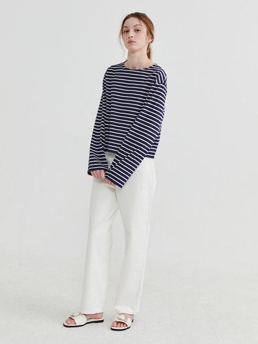 Boat neck stripe t-shirt Navy - Recur,ecur - Modalova