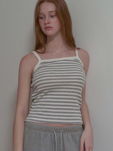 Stripe Waffle Sleeveless Gray - INJIACTIVE - Modalova