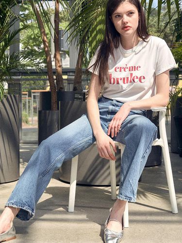 Creme Brulee T-Shirt White Red - LAPRESMIDI - Modalova