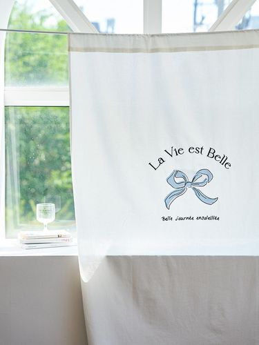 Romantic ribbon embroidered cotton cover curtain - DECOVIEW - Modalova