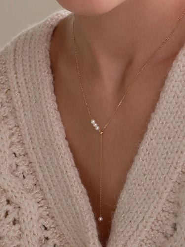 K] Mini freshwater pearl Y necklace - OR D`OR - Modalova