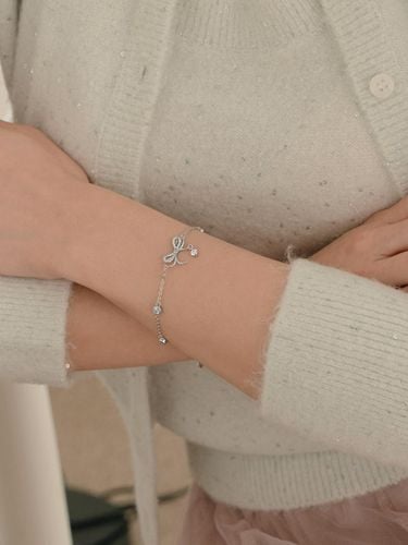 Silver925] Evciler Bow drop Bracelet - TORTOISE - Modalova