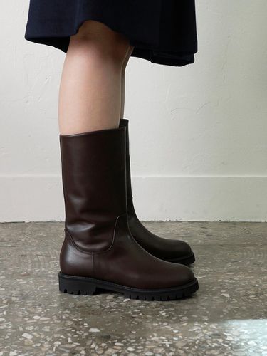 Chunky Sole Mid Boots . Dark Brown - heenn - Modalova