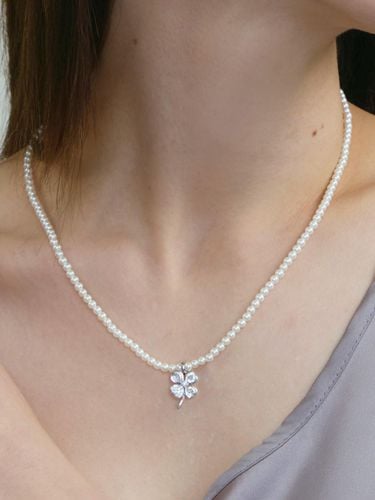 Silver925] Bukoleon Clover Pearl Necklace - TORTOISE - Modalova