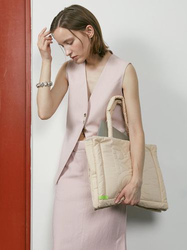 Slim Laptop Shopper Bag_BEIGE - ROROANCO - Modalova