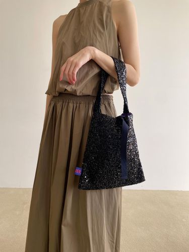 Spangle padding Mini Bag. Black - JOUER - Modalova