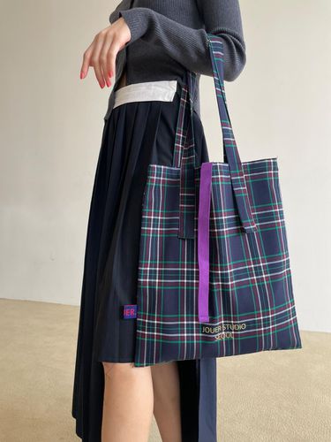 Autumn Check Basic Bag. Navy - JOUER - Modalova