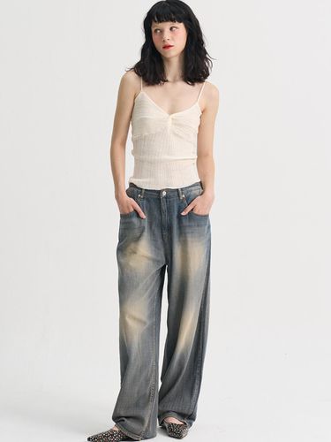 Summer Folding Wide Demin Pants_Blue - SORRY TOO MUCH LOVE - Modalova