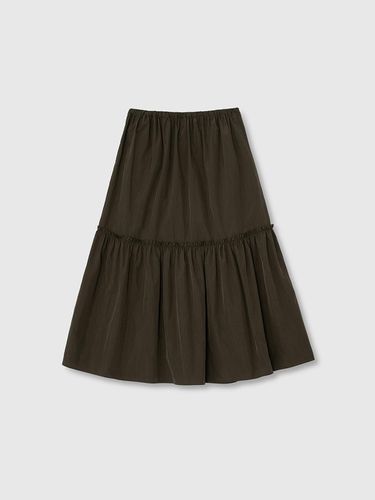 BLOCK PLEATED SKIRT_KHAKI - NIEEH - Modalova