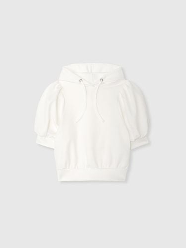 PUFF SLEEVE JERSEY HOODIE_WHITE - NIEEH - Modalova