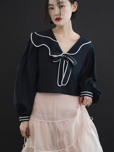 SADIE Blouse-Navy - GAYEON LEE - Modalova