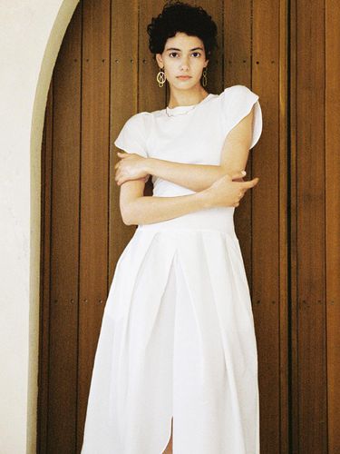 LITA Jersey Dress-White - GAYEON LEE - Modalova