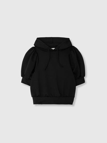 PUFF SLEEVE JERSEY HOODIE_BLACK - NIEEH - Modalova