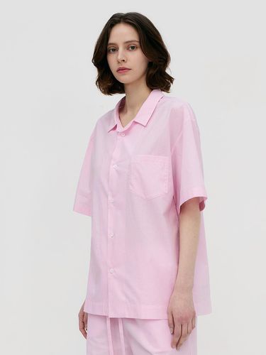 Stay Stripe Pajamas Short Sleeve Shirts - Raw Pink - lazyz - Modalova