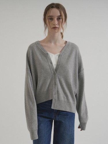 V-neck Unbalance Knit Cardigan () - VLETI - Modalova