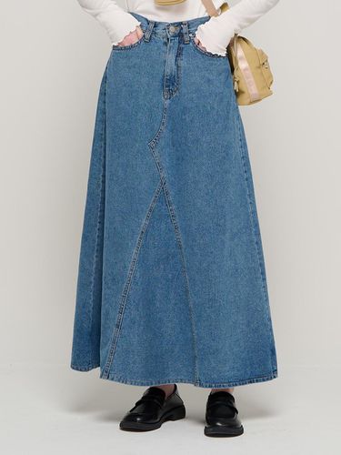 Maxi denim long skirt (blue) - ROIDESROIS - Modalova