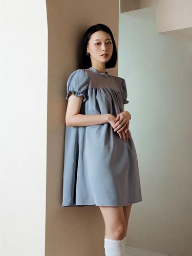 Sheer ribbon dress (Grey) - mimi monde - Modalova