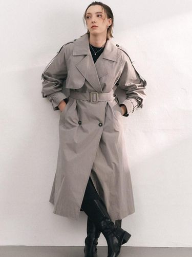 Classic Long Trench Jacket [Gray] - BRILLE MONTHS - Modalova