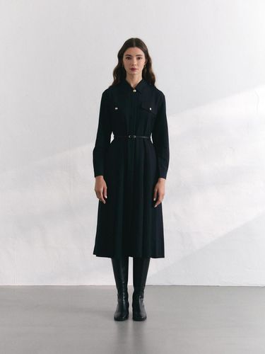 Trench belt dress [Dark Navy] - BRILLE MONTHS - Modalova