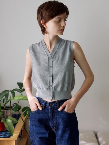 Happy Dogo Park Knit Vest_Gray - TRWA - Modalova