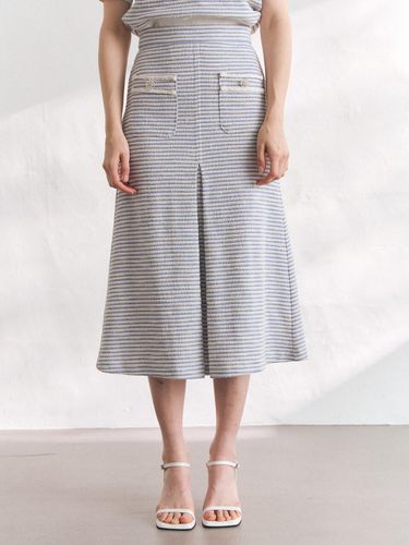 Stripe Tweed A-line Skirt [Blue] - BRILLE MONTHS - Modalova