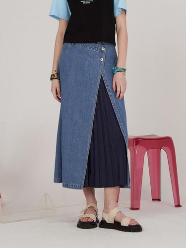 Woven Mix Denim Wrap Skirt JYSK32DA - Jucy Judy - Modalova