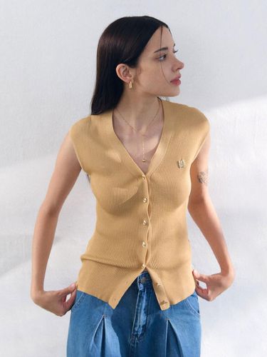 V-neck stretch vest [Beige] - BRILLE MONTHS - Modalova