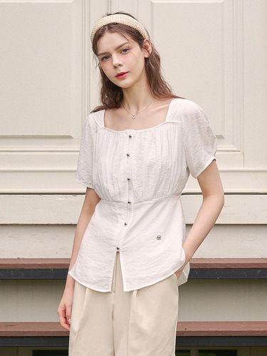 Visible Shirring Strap Blouse - MICANE - Modalova