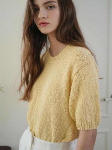 Round Cotton Slavic Knit (Light_yellow) - VLETI - Modalova