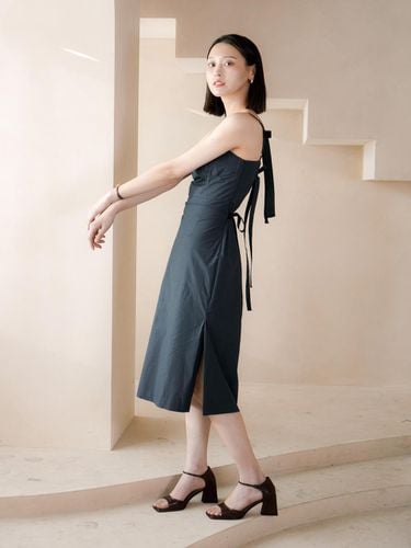 Triple ribbon dress(Charcoal) - mimi monde - Modalova