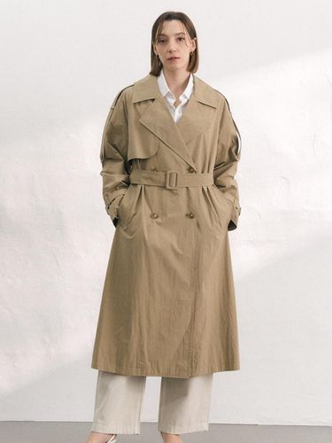 Classic Long Trench Jacket [Beige] - BRILLE MONTHS - Modalova