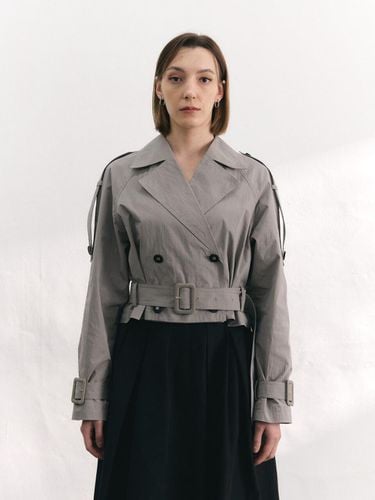 Classic Short Trench Jacket [Gray] - BRILLE MONTHS - Modalova