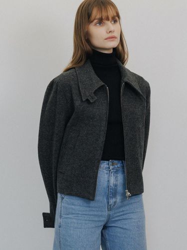 Drizzle Wool Blouson Jacket (GREY) - TRWA - Modalova