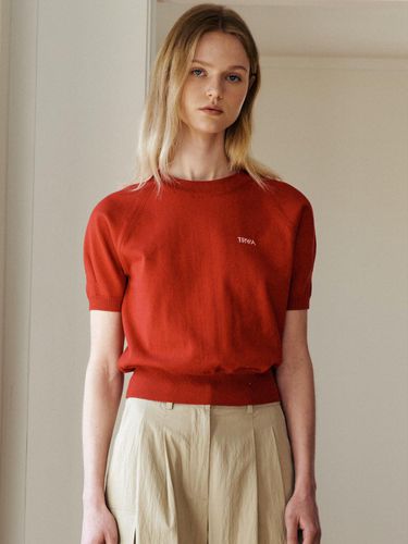 Basic Raglan Knit Top (RED) - TRWA - Modalova