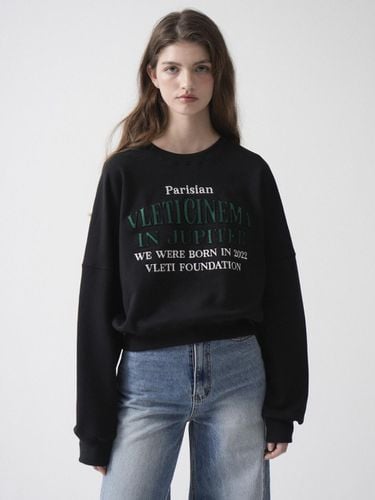 Lettering Needlework Sweatshirt () - VLETI - Modalova