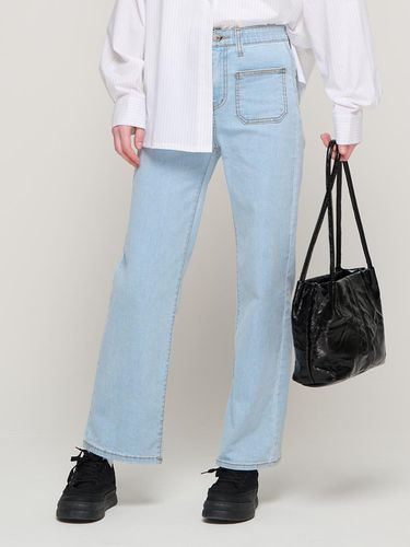 Brush one tuck wide denim pants (light blue) - ROIDESROIS - Modalova