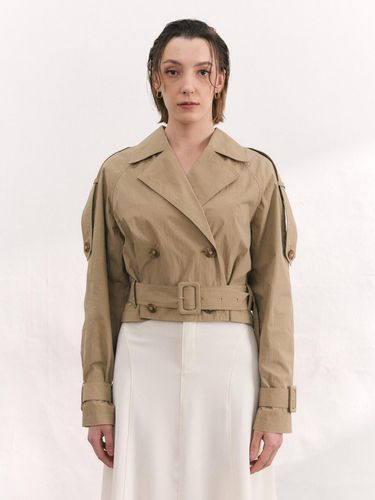 Classic Short Trench Jacket [Beige] - BRILLE MONTHS - Modalova