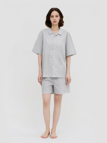 Stay Stripe Pajamas Short Pants - Gentle Black - lazyz - Modalova