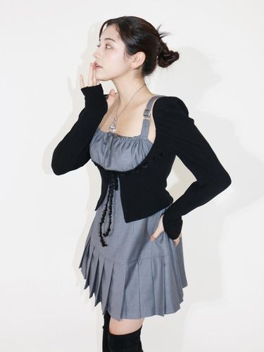 Rococo girl cardigan (Black) - mimi monde - Modalova