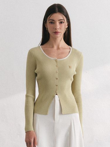 Stretch U-neck cardigan [GREEN] - BRILLE MONTHS - Modalova