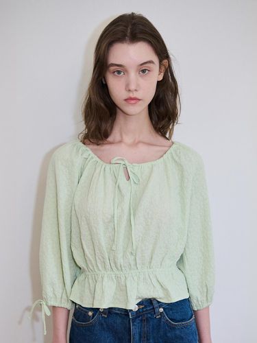 FLORAL PATTERN BLOUSE_GREEN - AMIDI - Modalova