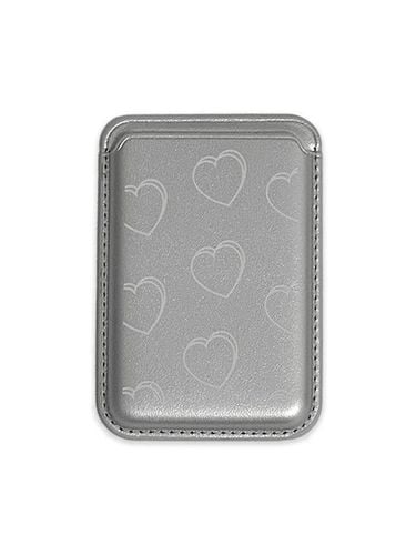 MagSafe] heart pattern card wallet (silver) - MAZZZZY - Modalova