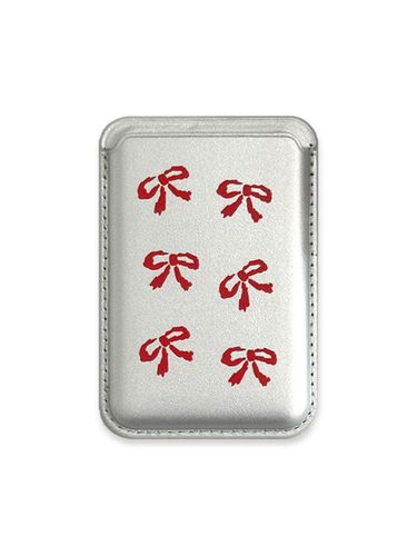 MagSafe] ribbon pattern wallet (red) (silver) - MAZZZZY - Modalova