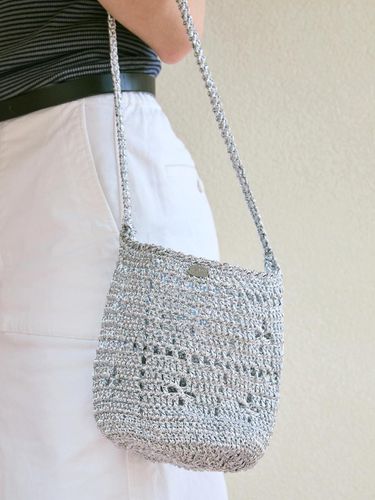 No.214 / Lily Metallic Crochet Bucket Bag _ - Slowslowly - Modalova