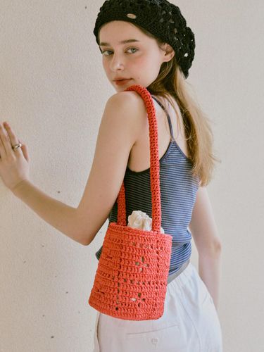 No.221 / Lily Raffia Crochet Bucket Bag _ - Slowslowly - Modalova