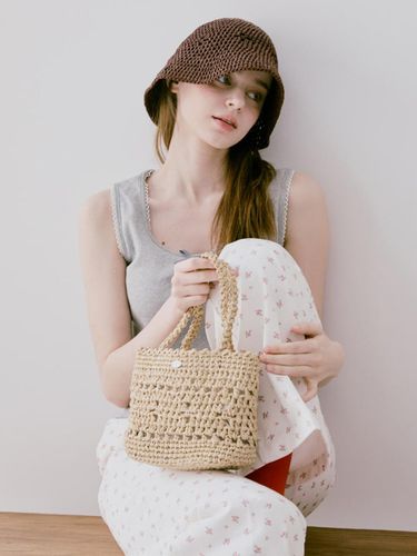 Lily Raffia Crochet Mini Tote Bag _Natural Beige - Slowslowly - Modalova