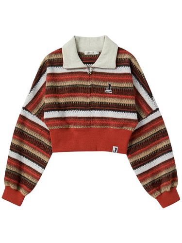 KNIT STRIPE HALF ZIP-UP - COQUET - Modalova